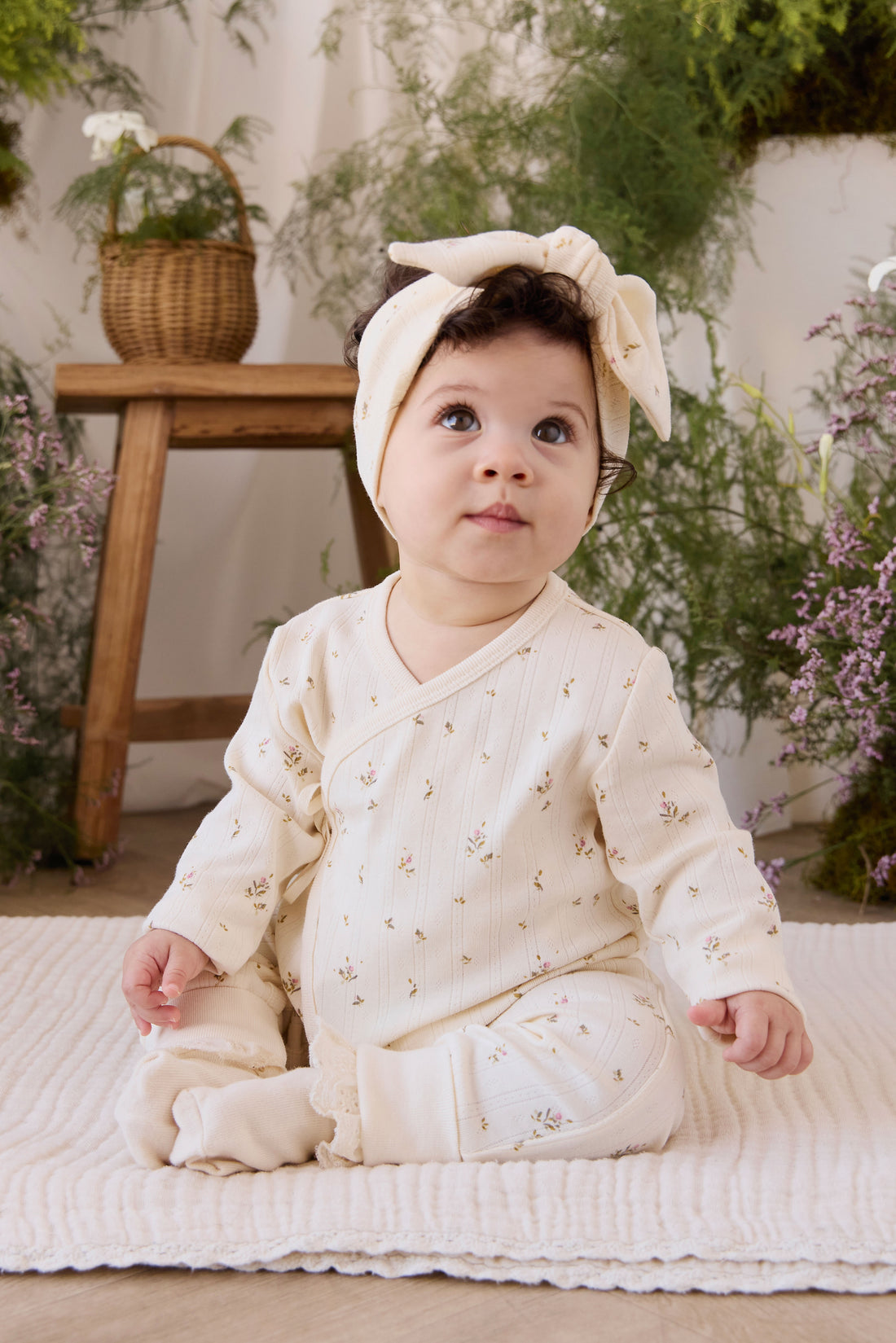 Organic Cotton Pointelle Estelle Onepiece - Dina Antique Childrens Onepiece from Jamie Kay NZ