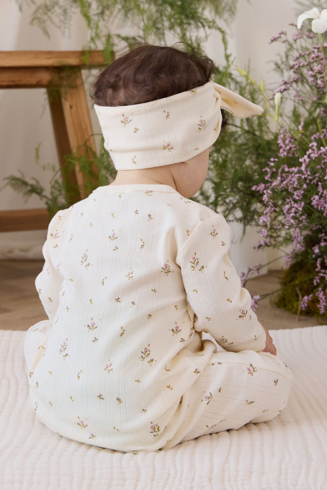 Organic Cotton Pointelle Estelle Onepiece - Dina Antique Childrens Onepiece from Jamie Kay NZ