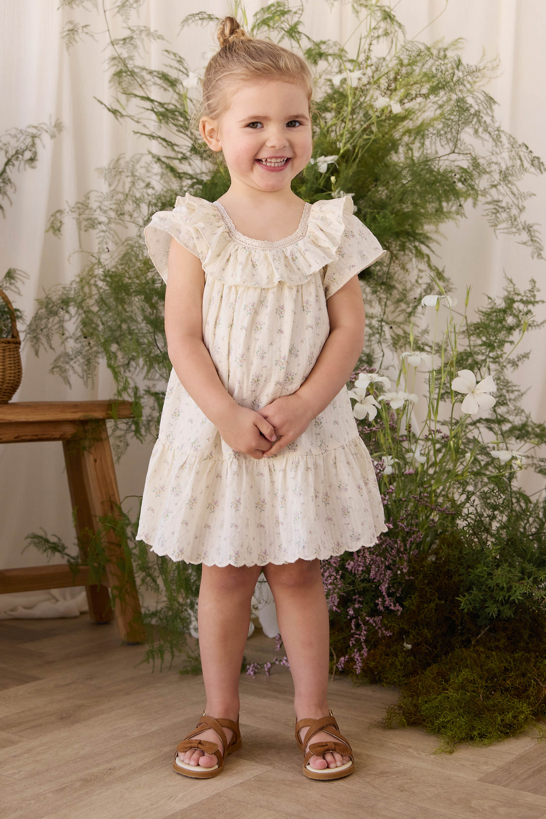 Organic Cotton Cassidy Dress - Justine Orchid Childrens Dress from Jamie Kay NZ