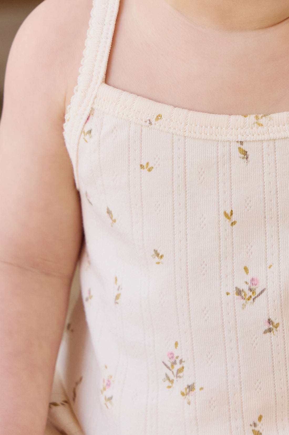 Organic Cotton Pointelle Bebe Singlet - Dina Antique Childrens Singlet from Jamie Kay NZ