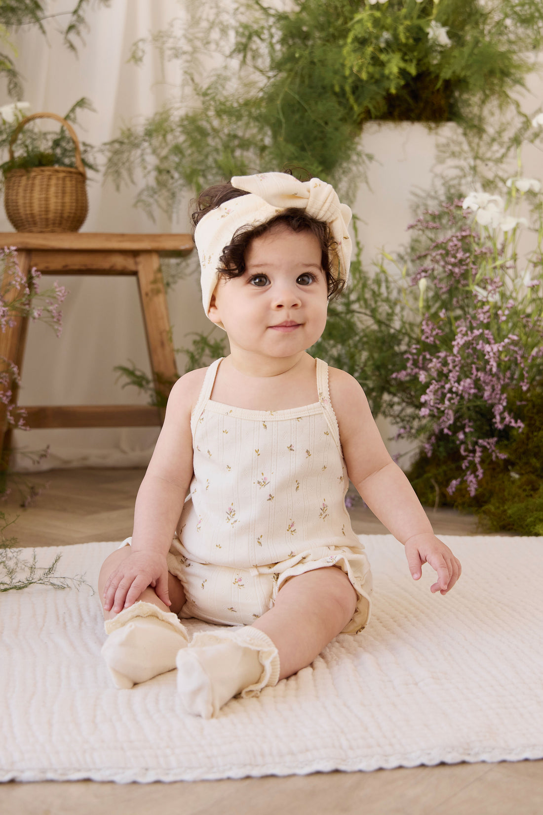 Organic Cotton Pointelle Frill Bloomer - Dina Antique Childrens Bloomer from Jamie Kay NZ