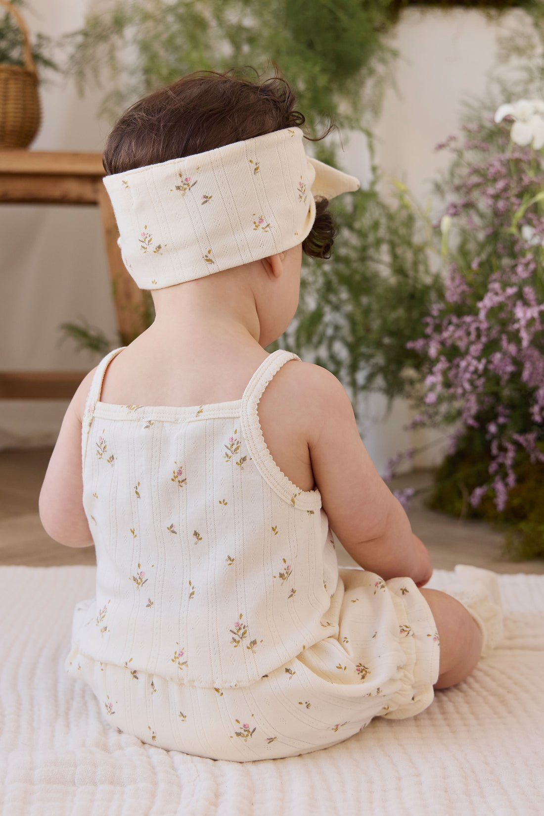 Organic Cotton Pointelle Headband - Dina Antique Childrens Headband from Jamie Kay NZ