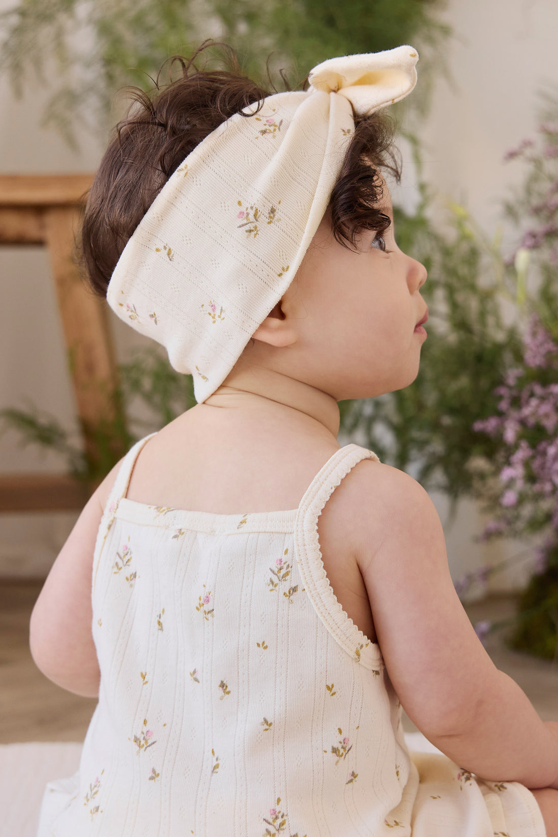 Organic Cotton Pointelle Headband - Dina Antique Childrens Headband from Jamie Kay NZ