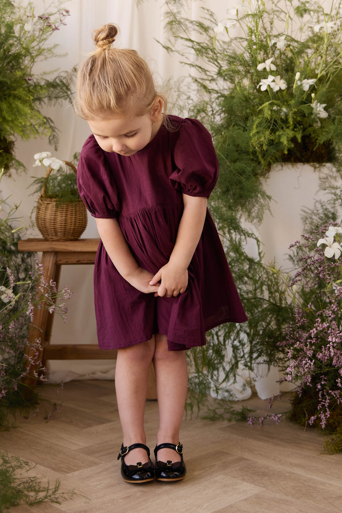 Organic Cotton Frannie Dress - Fig Childrens Dress from Jamie Kay NZ