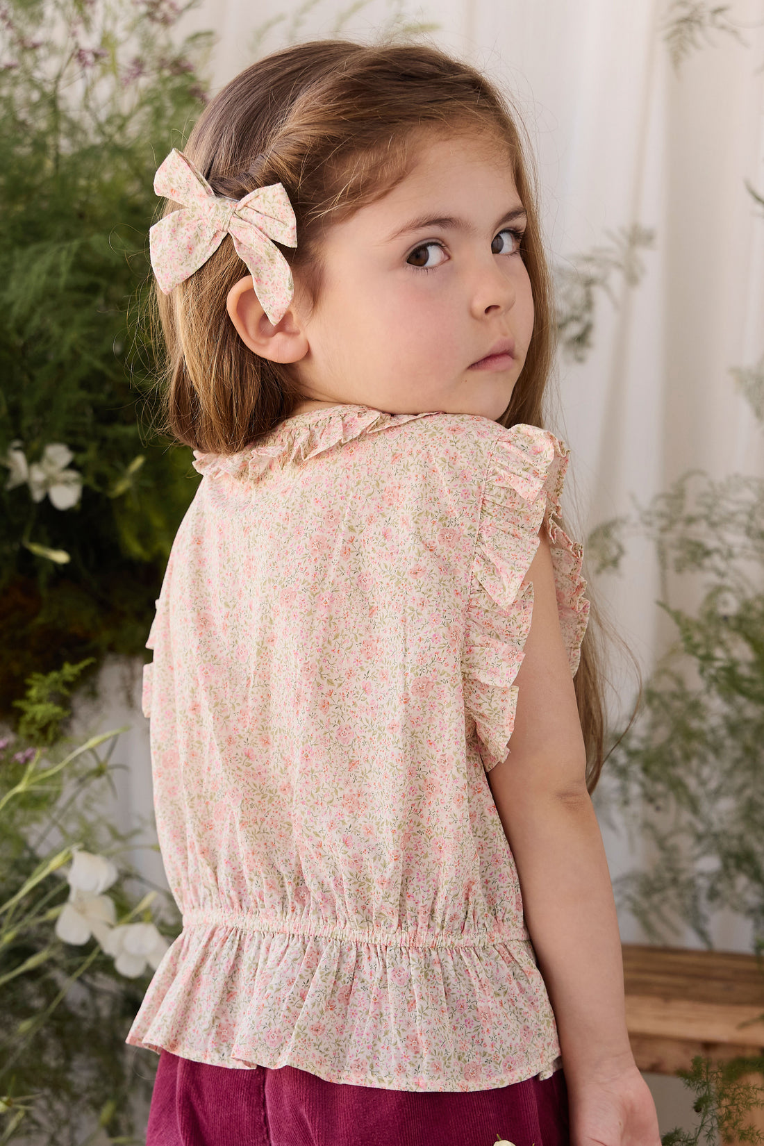 Organic Cotton Calianna Top - Flora Pink Childrens Top from Jamie Kay NZ