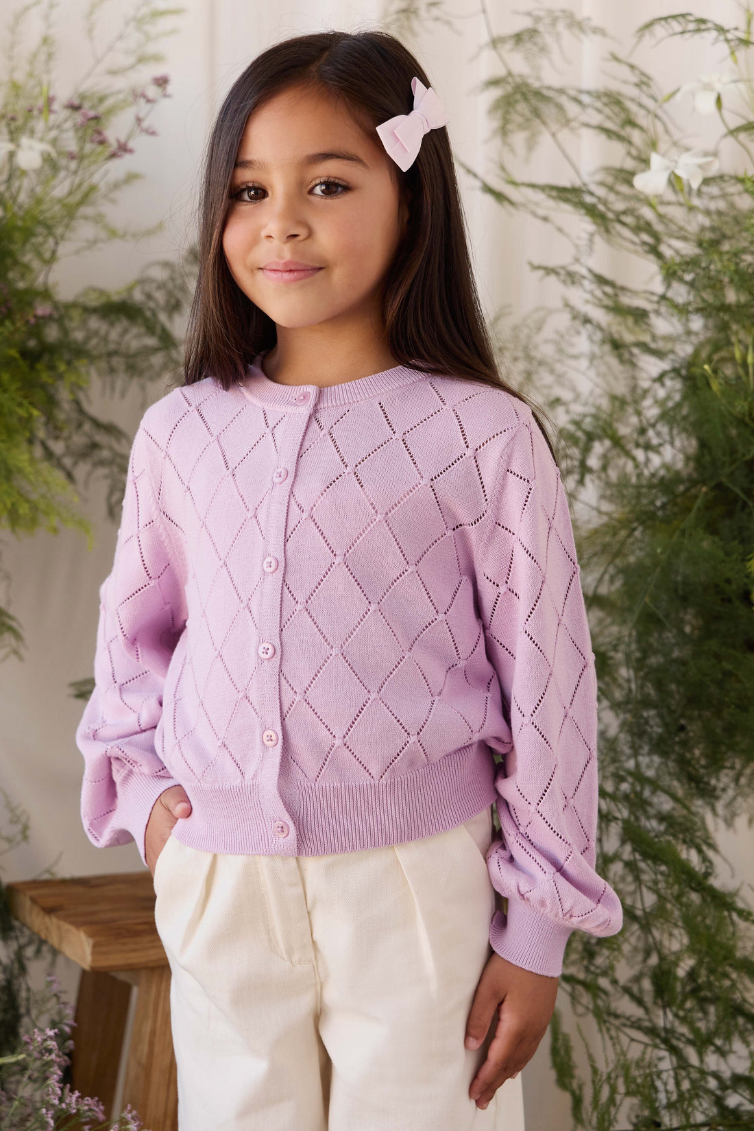 Lilah Cardigan - Orchid Dream Childrens Cardigan from Jamie Kay NZ