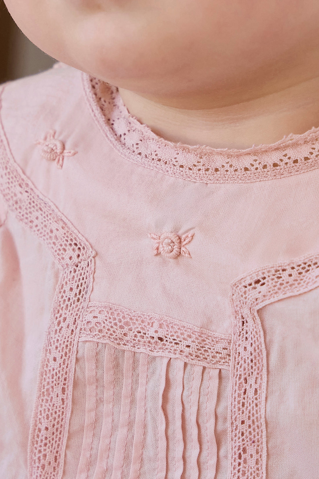 Organic Cotton Misty Playsuit - Shell Pink Childrens Playsuit from Jamie Kay NZ