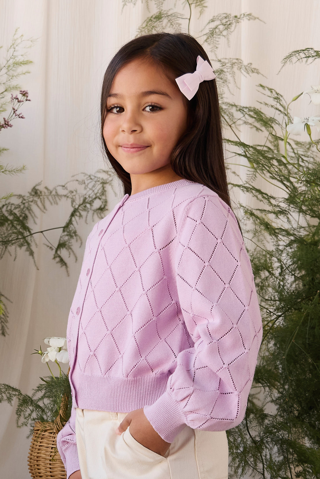Lilah Cardigan - Orchid Dream Childrens Cardigan from Jamie Kay NZ