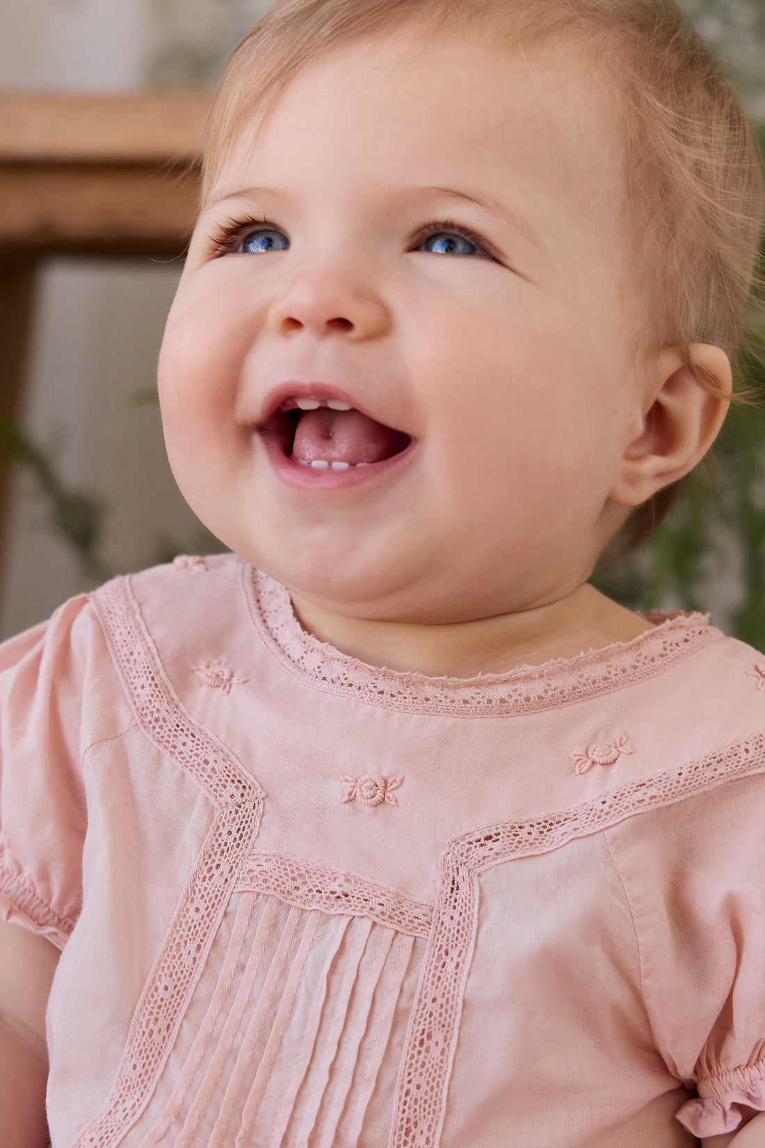 Organic Cotton Misty Playsuit - Shell Pink Childrens Playsuit from Jamie Kay NZ