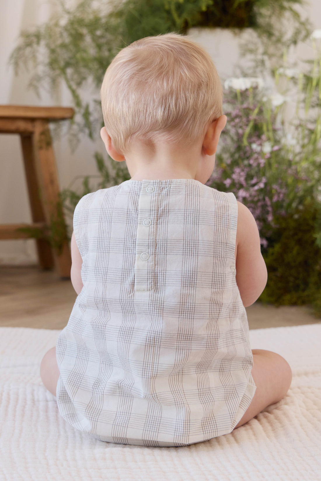 Organic Cotton Bentley Playsuit - Joe Check Natural Childrens Playsuit from Jamie Kay NZ