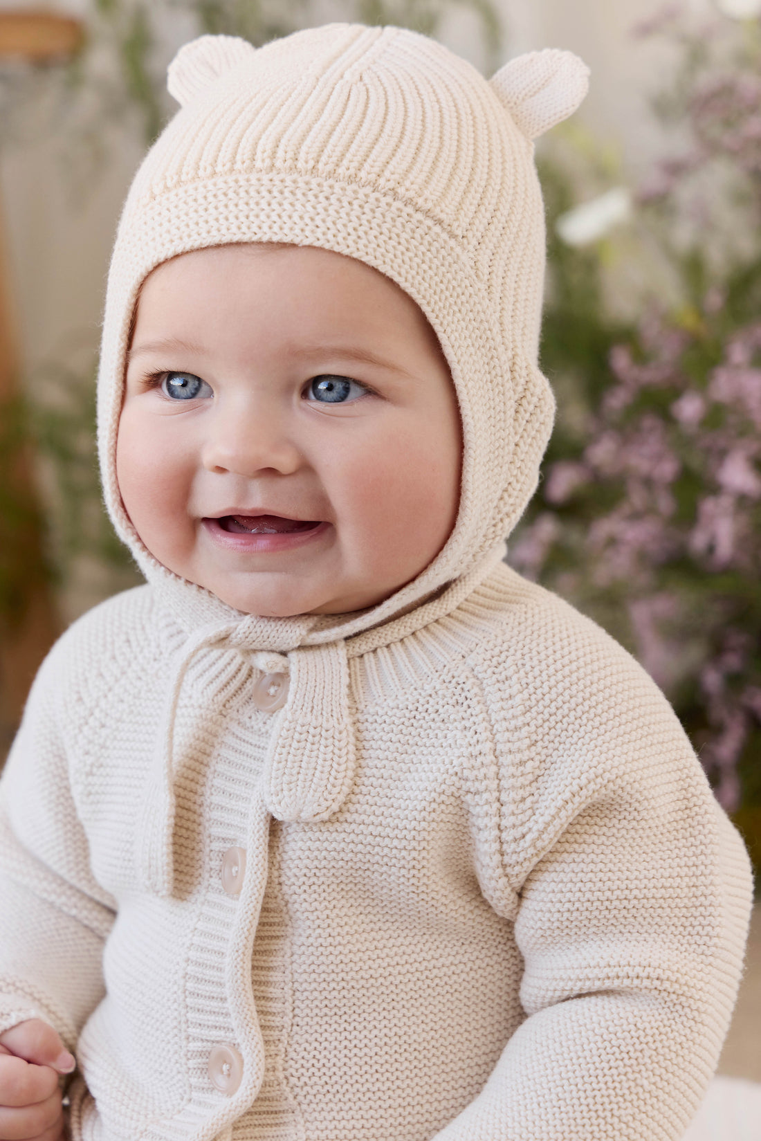 Ashton Knitted Hat - Vanilla Childrens Hat from Jamie Kay NZ