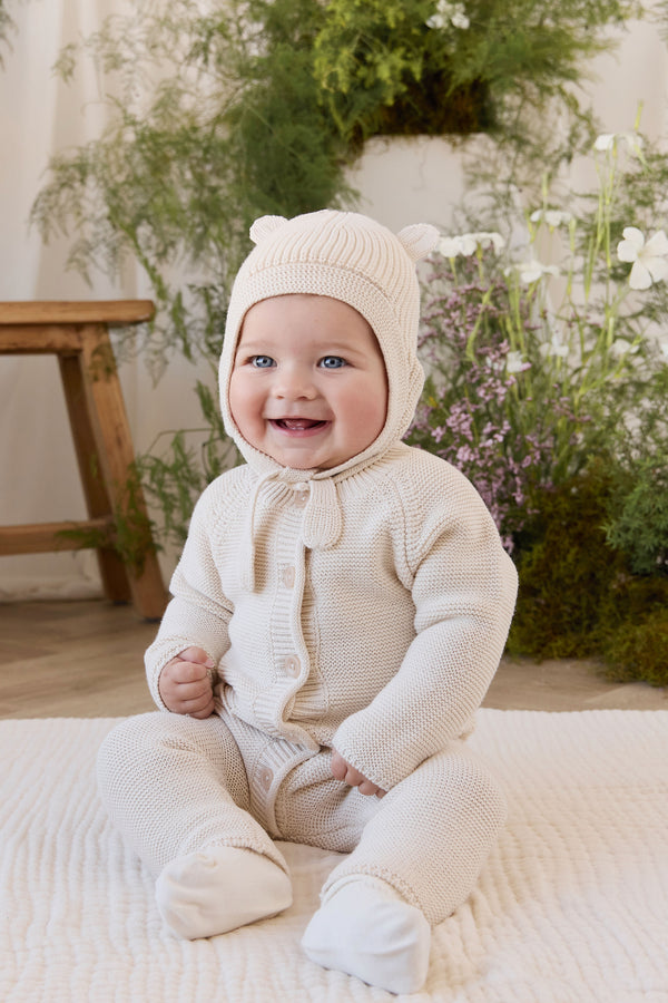 Ashton Knitted Hat - Vanilla Childrens Hat from Jamie Kay NZ