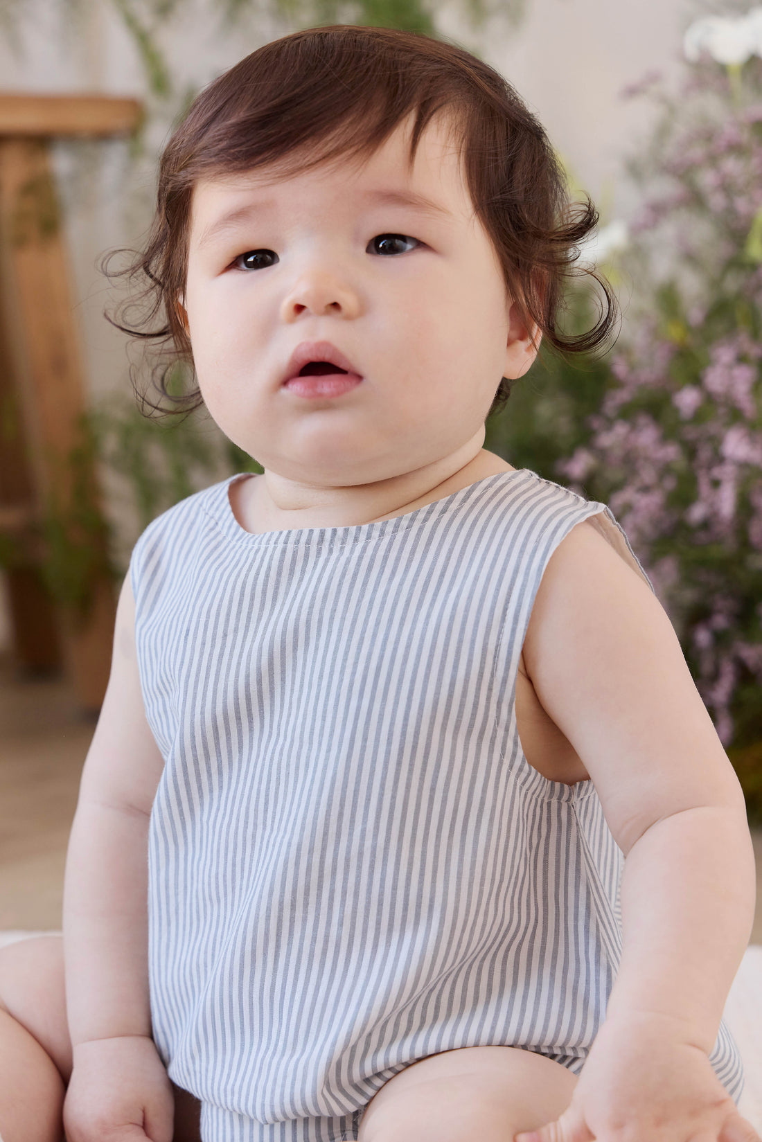 Organic Cotton Bentley Playsuit - Harbour Stripe Childrens Playsuit from Jamie Kay NZ