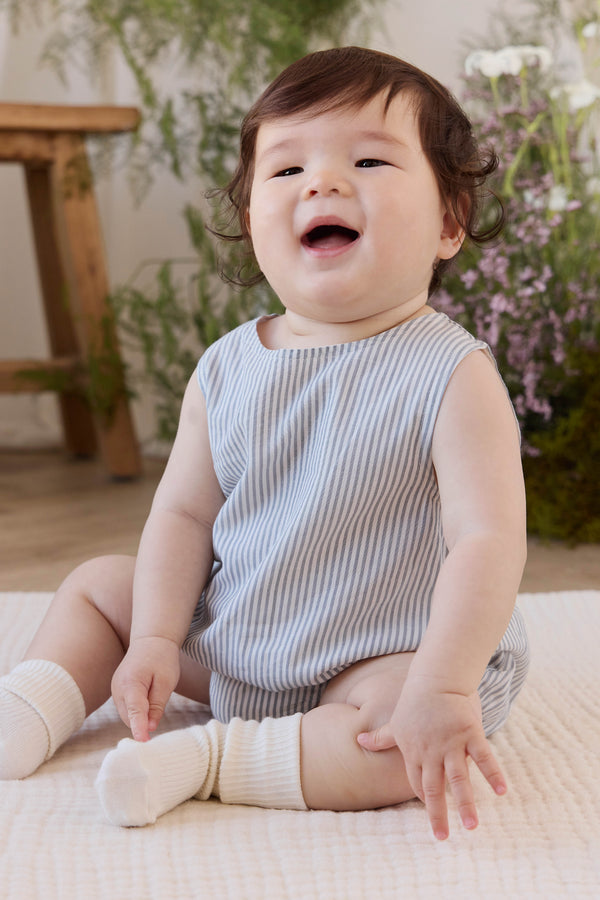 Organic Cotton Bentley Playsuit - Harbour Stripe Childrens Playsuit from Jamie Kay NZ