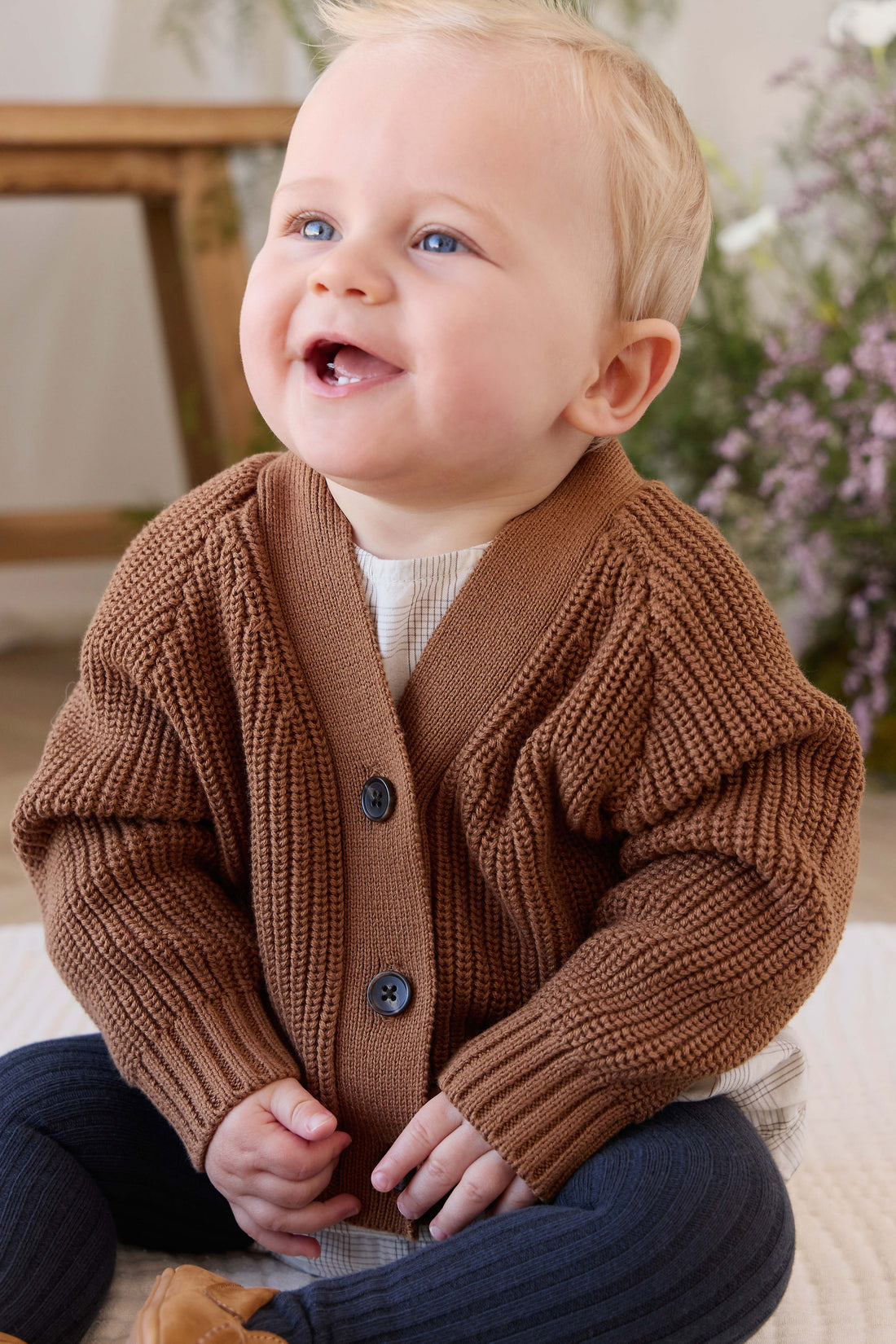 Cooper Knitted Cardigan - Butterscotch Childrens Cardigan from Jamie Kay NZ