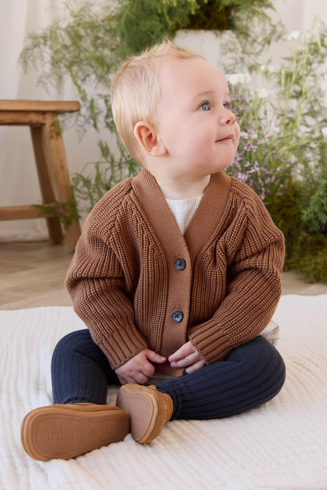 Cooper Knitted Cardigan - Butterscotch Childrens Cardigan from Jamie Kay NZ