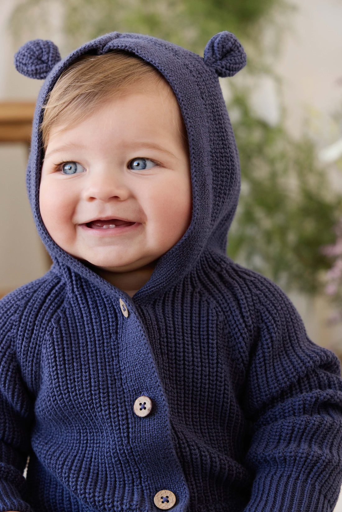 Bear Knit Onepiece - Marine Childrens Onepiece from Jamie Kay NZ