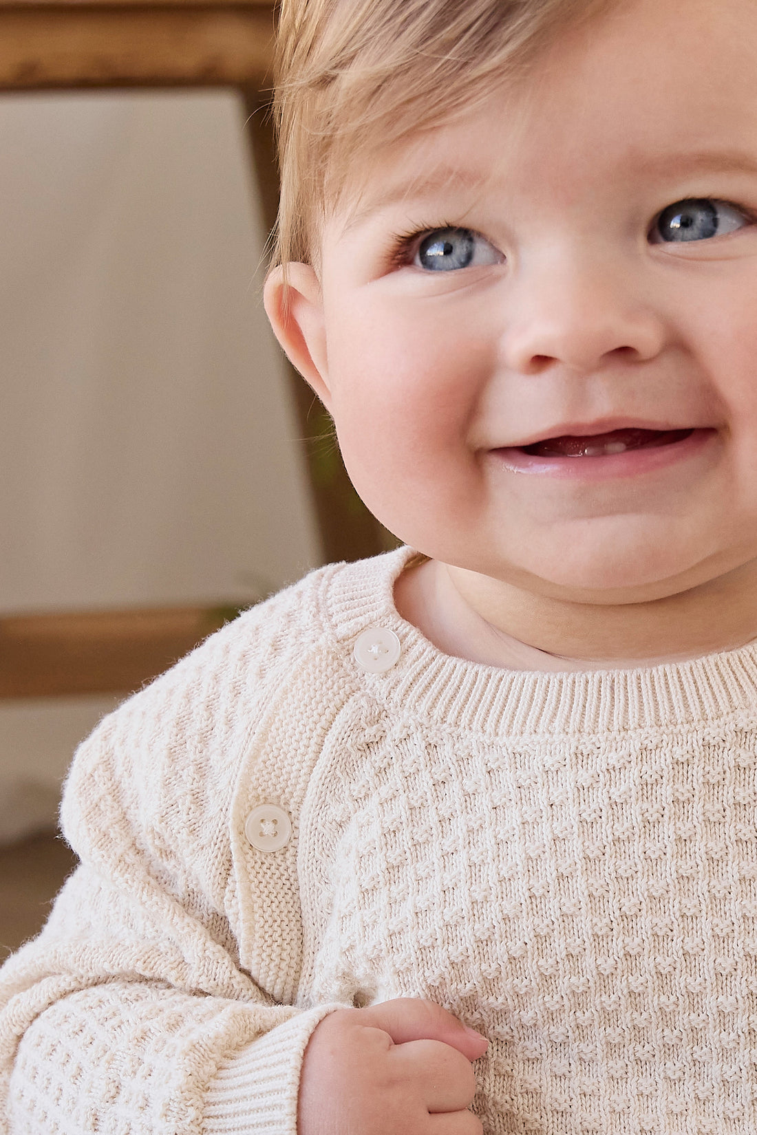 Parker Knit Jumper - Vanilla Childrens Jumper from Jamie Kay NZ