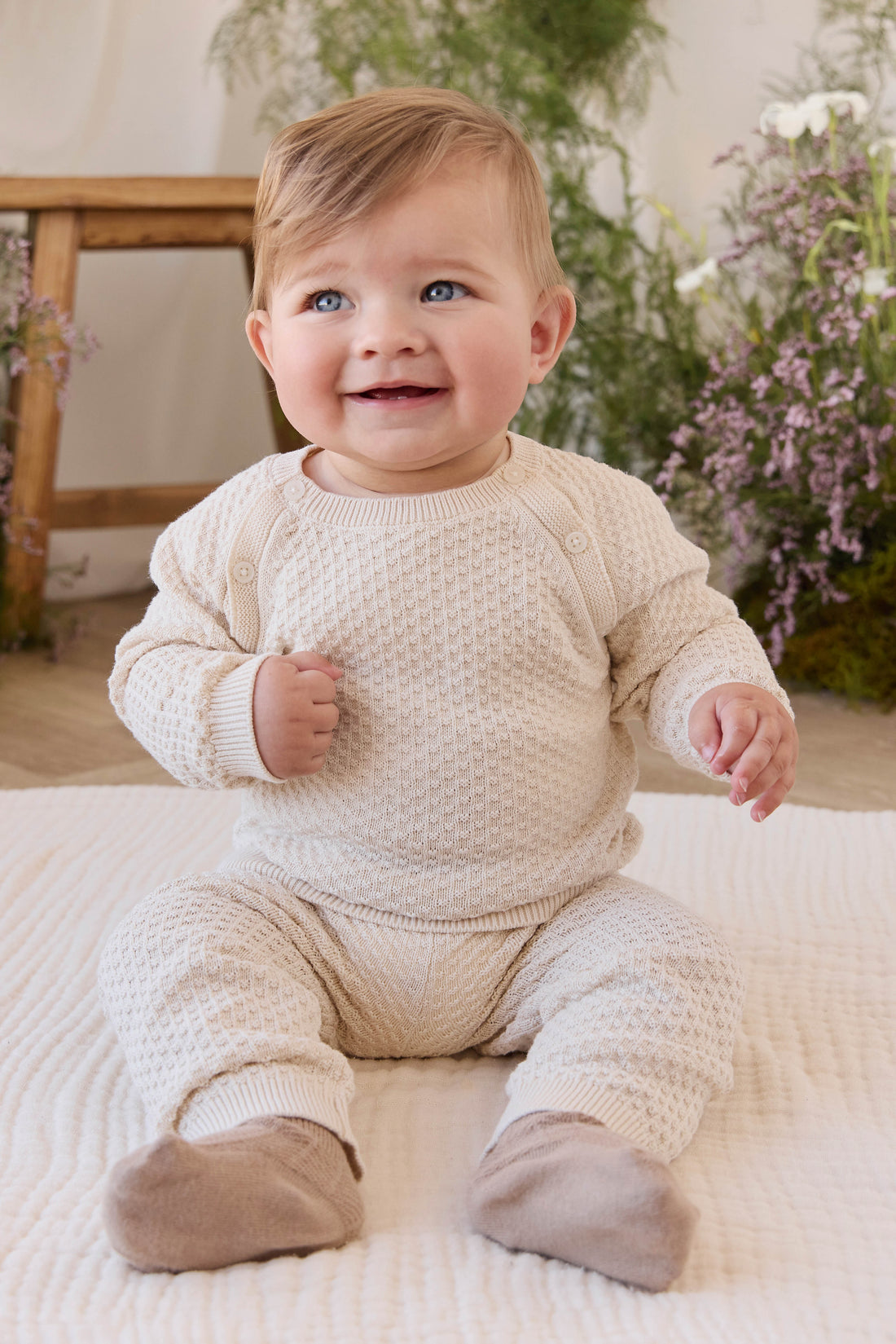 Parker Knit Jumper - Vanilla Childrens Jumper from Jamie Kay NZ