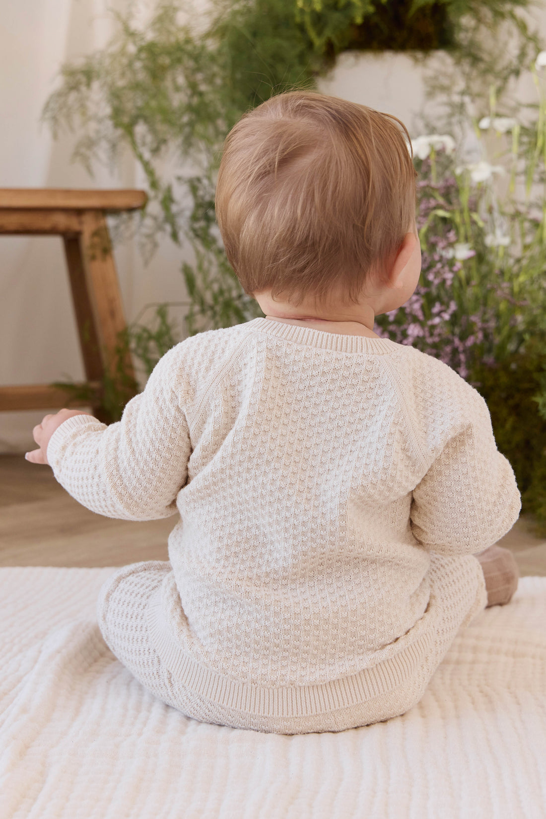 Parker Knit Jumper - Vanilla Childrens Jumper from Jamie Kay NZ