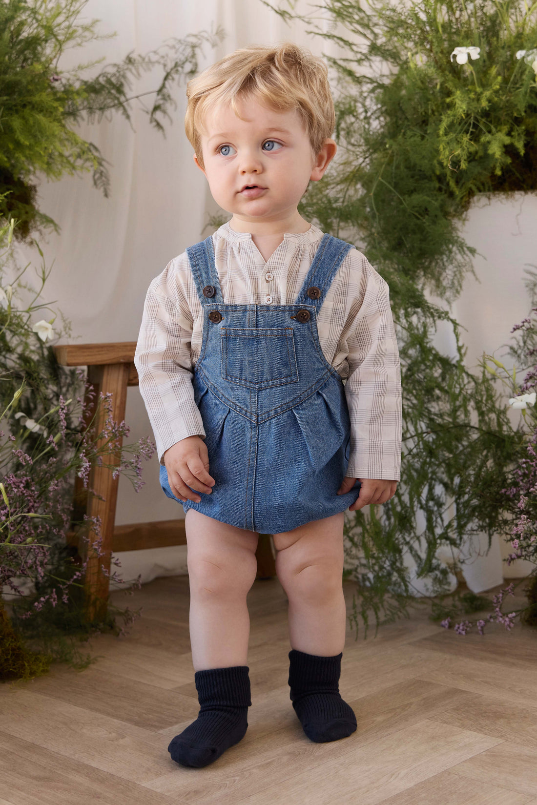 Stefan Denim Playsuit - Heritage Denim Childrens Playsuit from Jamie Kay NZ