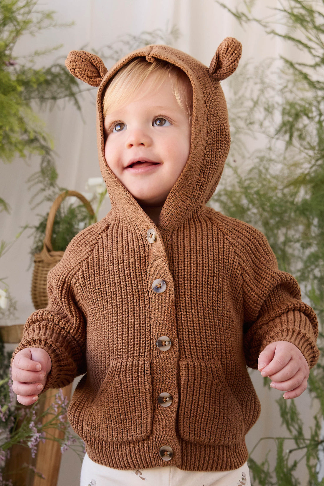 Bear Cardigan - Butterscotch Childrens Cardigan from Jamie Kay NZ