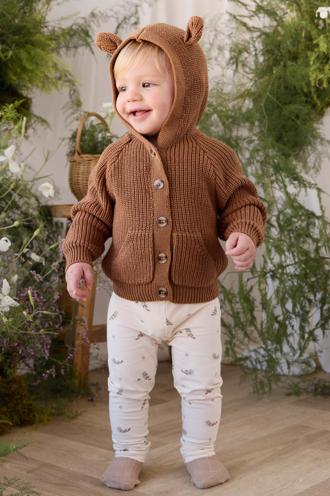 Organic Cotton Everyday Legging - Otter Buddies Tofu Childrens Legging from Jamie Kay NZ