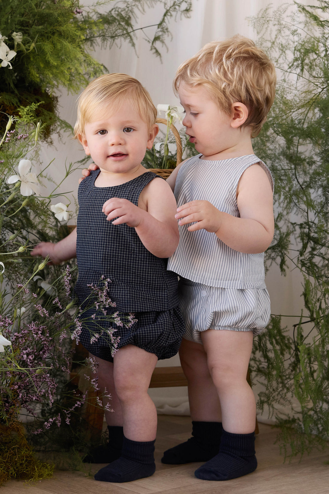 Organic Cotton Winslow Top - Eclipse Grid Childrens Top from Jamie Kay NZ