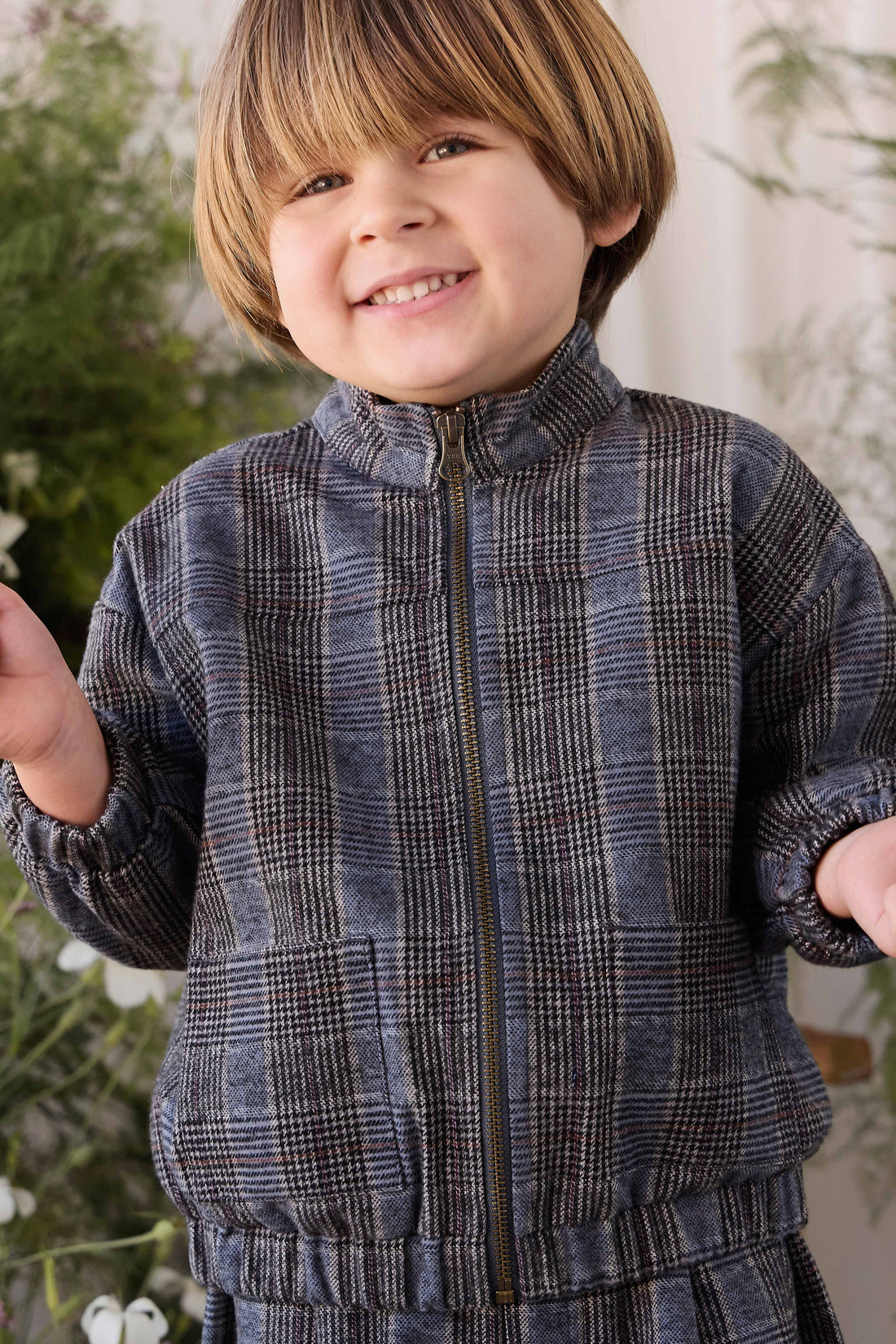 Campbell Jacket - Checked Cotton Childrens Jacket from Jamie Kay NZ