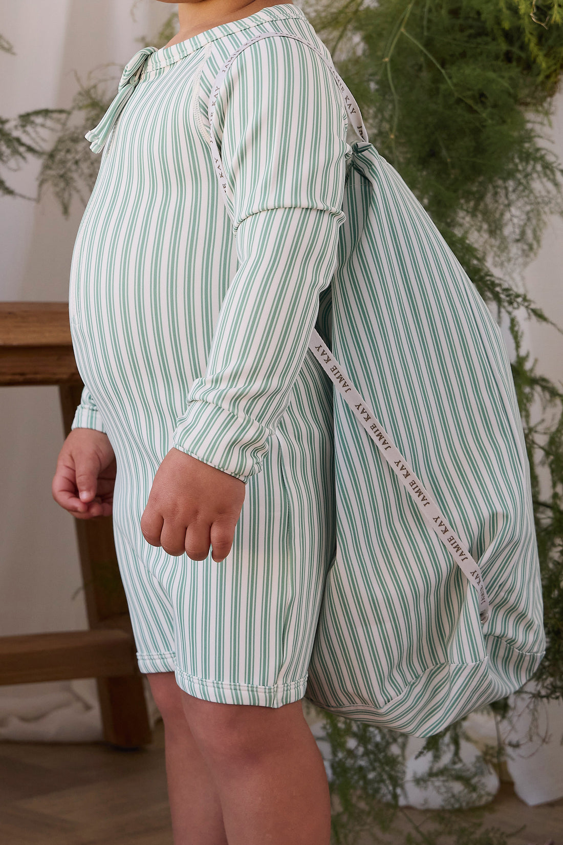 Jamie Kay Swim Bag - Variegated Stripe Snow Pea Childrens Bag from Jamie Kay NZ