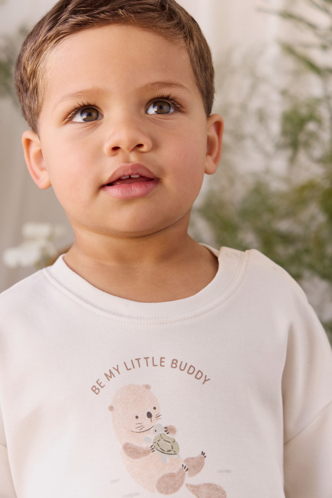 Pima Cotton Edward Tee - Otter Buddy Cloud Childrens Top from Jamie Kay NZ