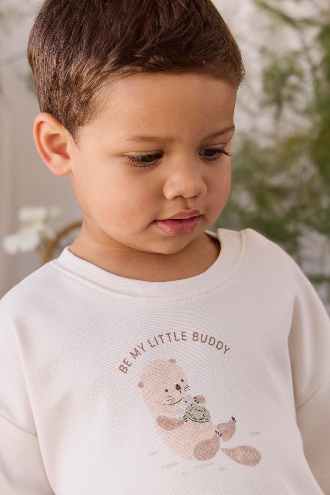 Pima Cotton Edward Tee - Otter Buddy Cloud Childrens Top from Jamie Kay NZ