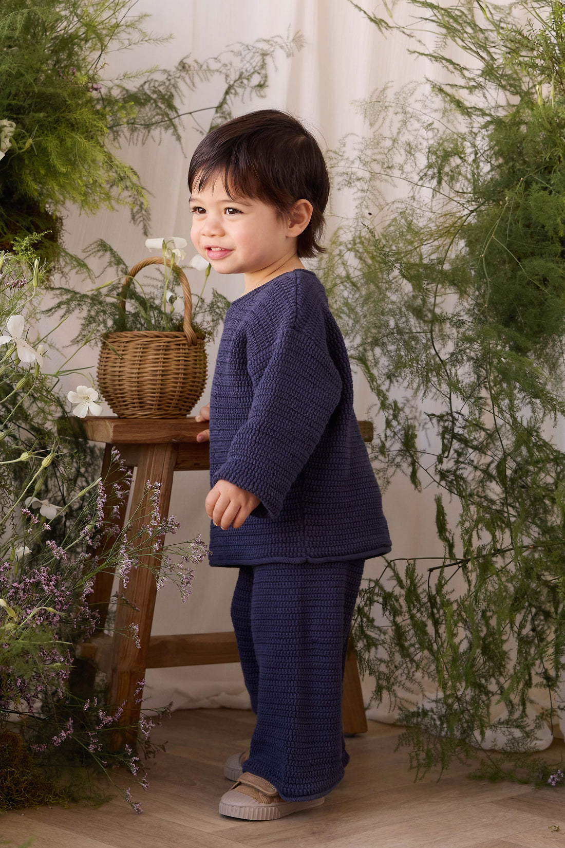 Eugene Knitted Jumper - Marine Childrens Jumper from Jamie Kay NZ