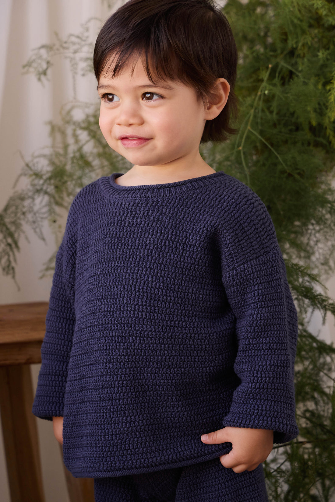 Eugene Knitted Jumper - Marine Childrens Jumper from Jamie Kay NZ