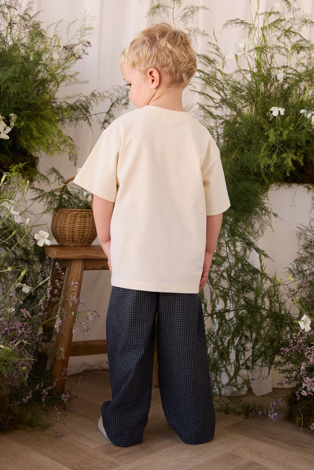 Organic Cotton Bjorn Tee - Cloud Childrens Top from Jamie Kay NZ