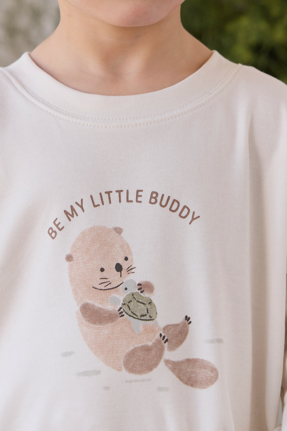 Pima Cotton Edward Long Sleeve Top - Otter Buddy Cloud Childrens Top from Jamie Kay NZ