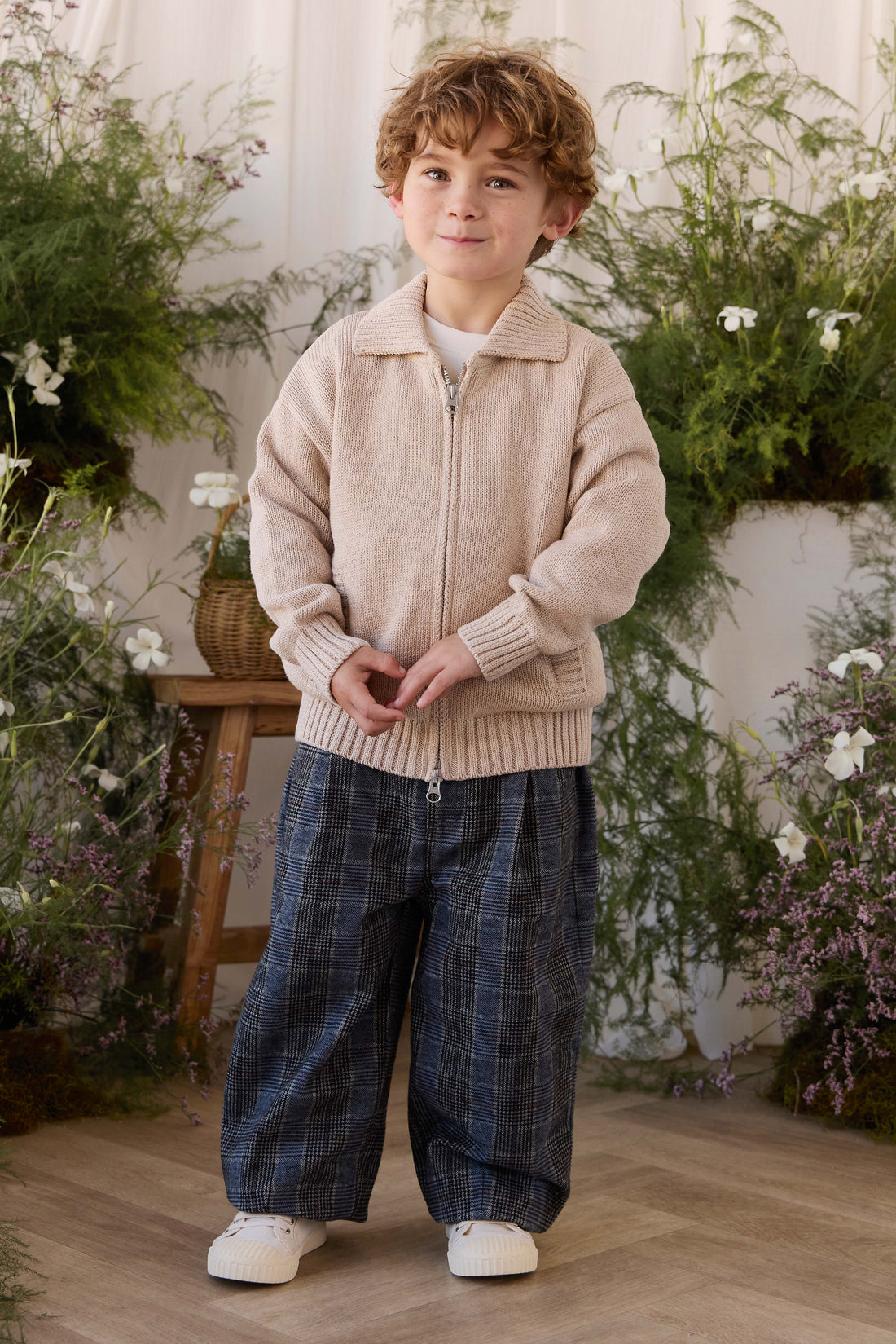 Campbell Pants - Checked Cotton Childrens Pant from Jamie Kay NZ