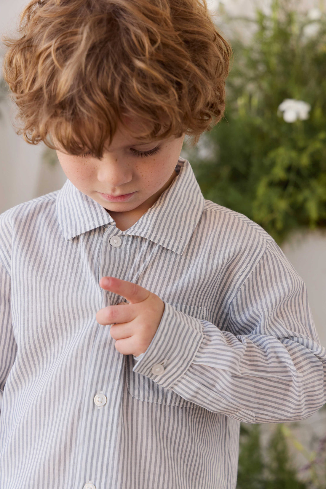 Organic Cotton Isaiah Shirt - Harbour Stripe Childrens Top from Jamie Kay NZ