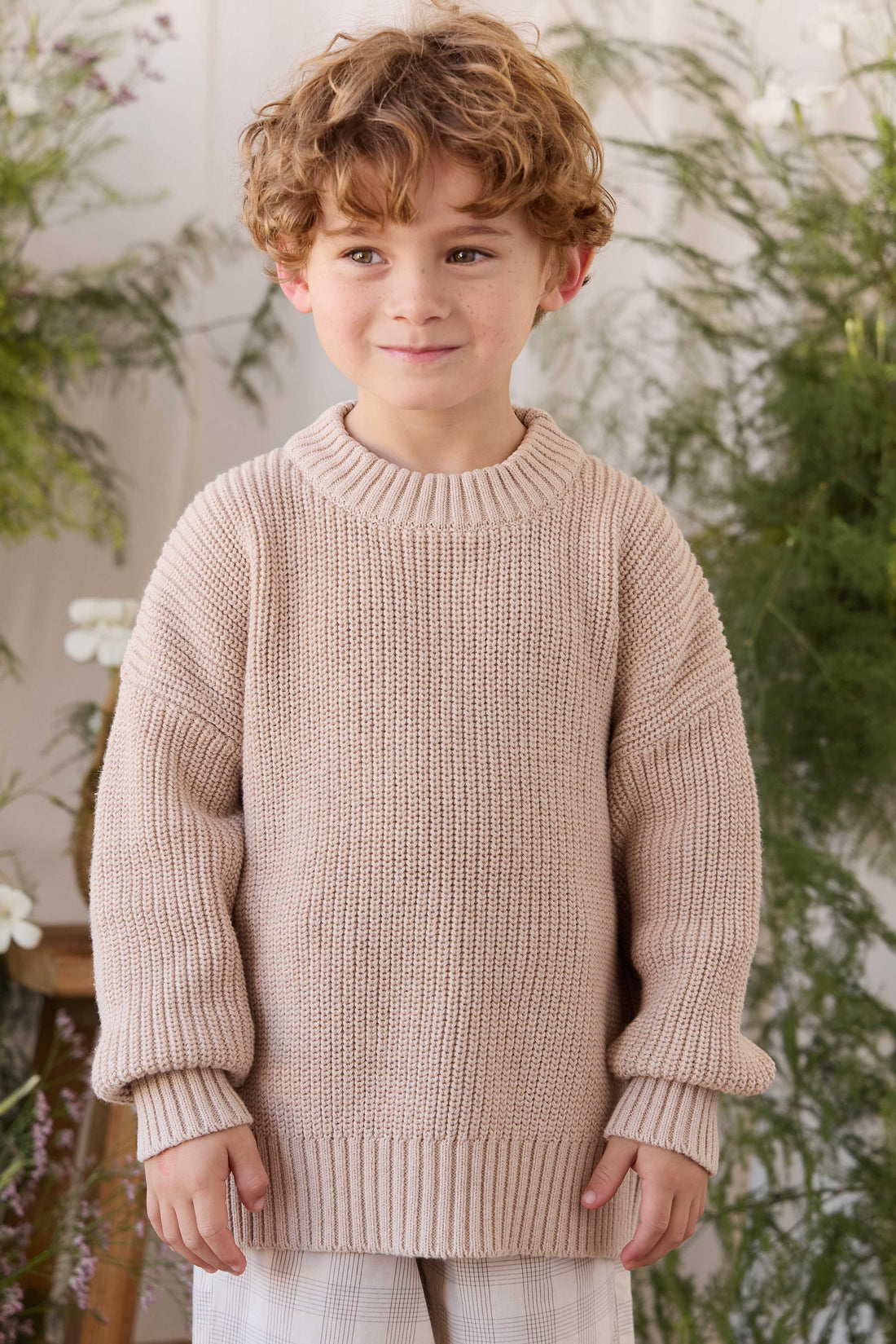 Johan Knit Jumper - Wheat Childrens Jumper from Jamie Kay NZ