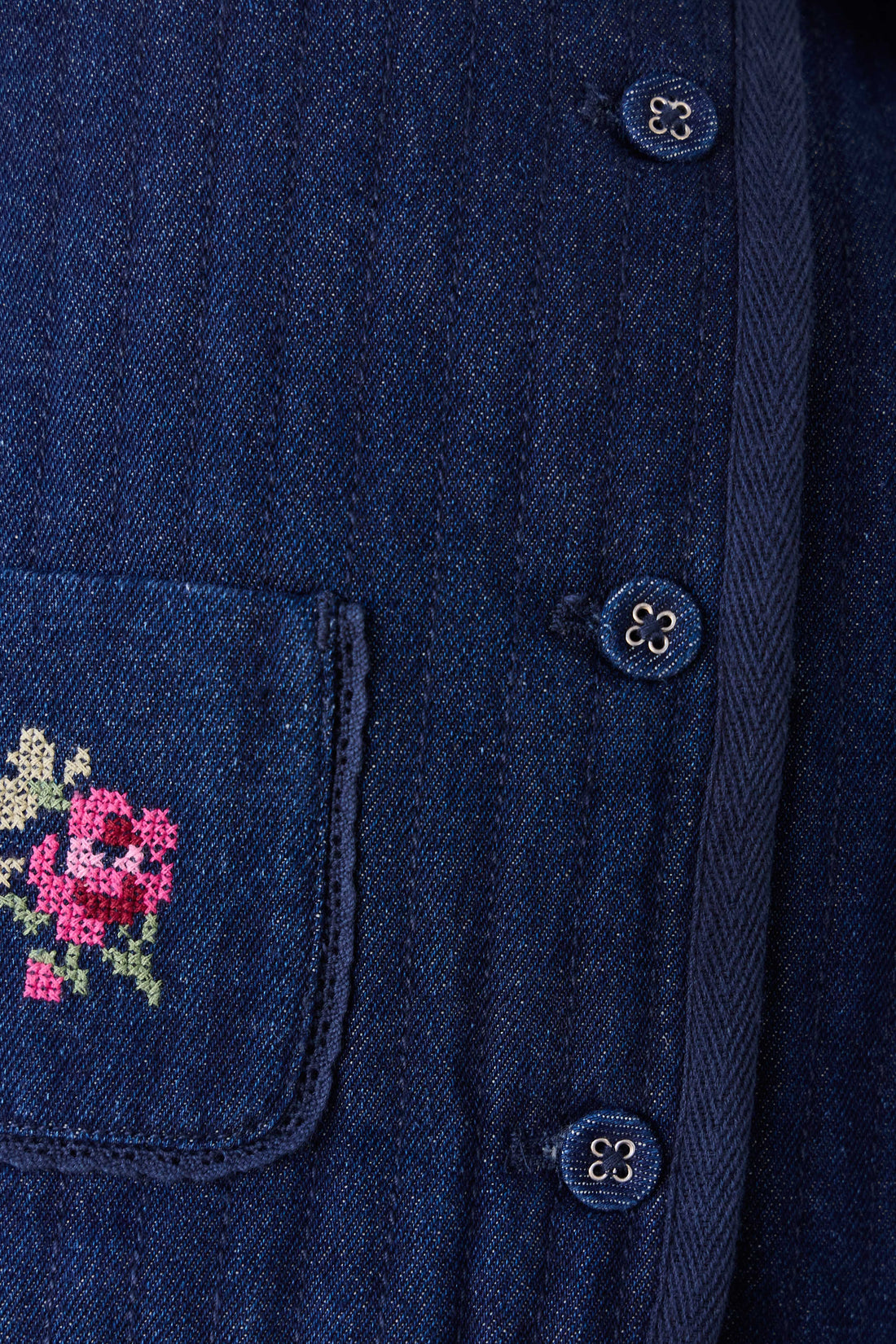 Gracen Jacket - Deep Sea Denim Orchid Rose Childrens Jacket from Jamie Kay NZ