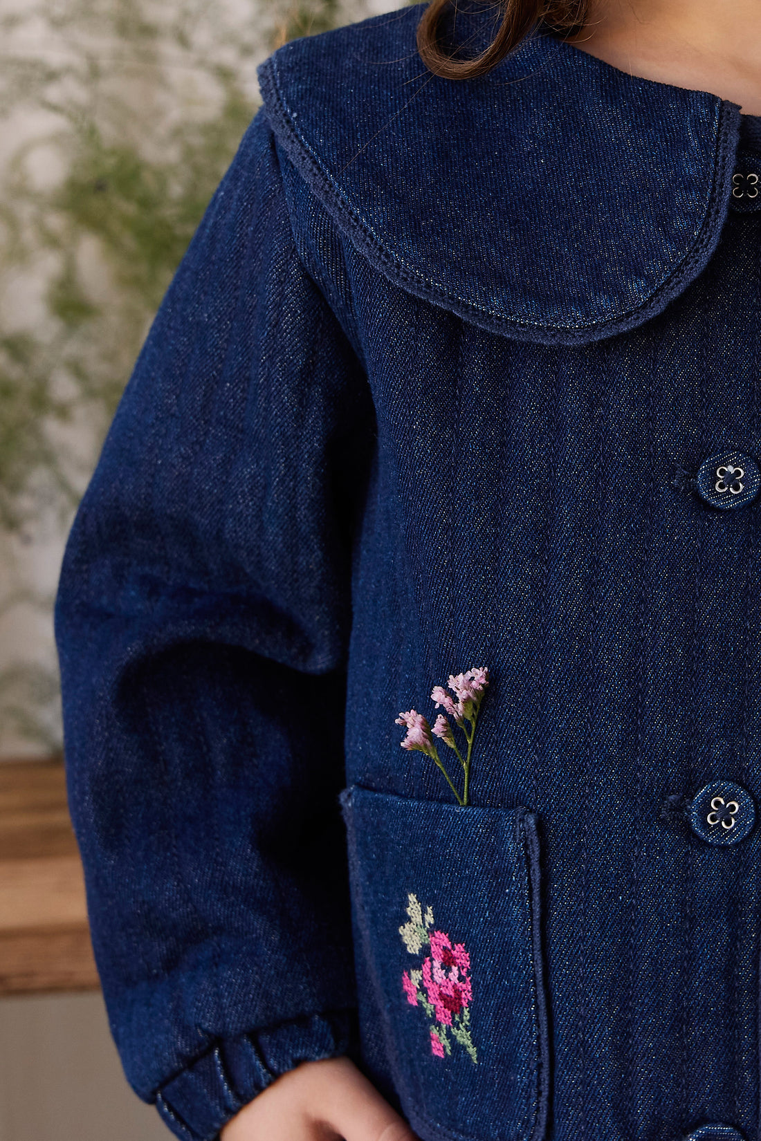 Gracen Jacket - Deep Sea Denim Orchid Rose Childrens Jacket from Jamie Kay NZ
