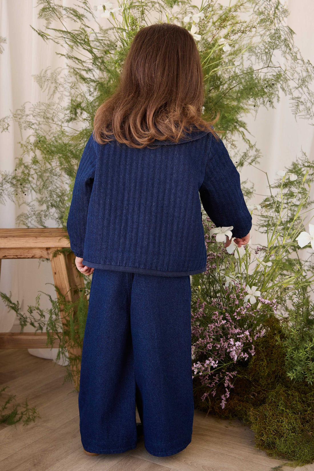 Gracen Jacket - Deep Sea Denim Orchid Rose Childrens Jacket from Jamie Kay NZ
