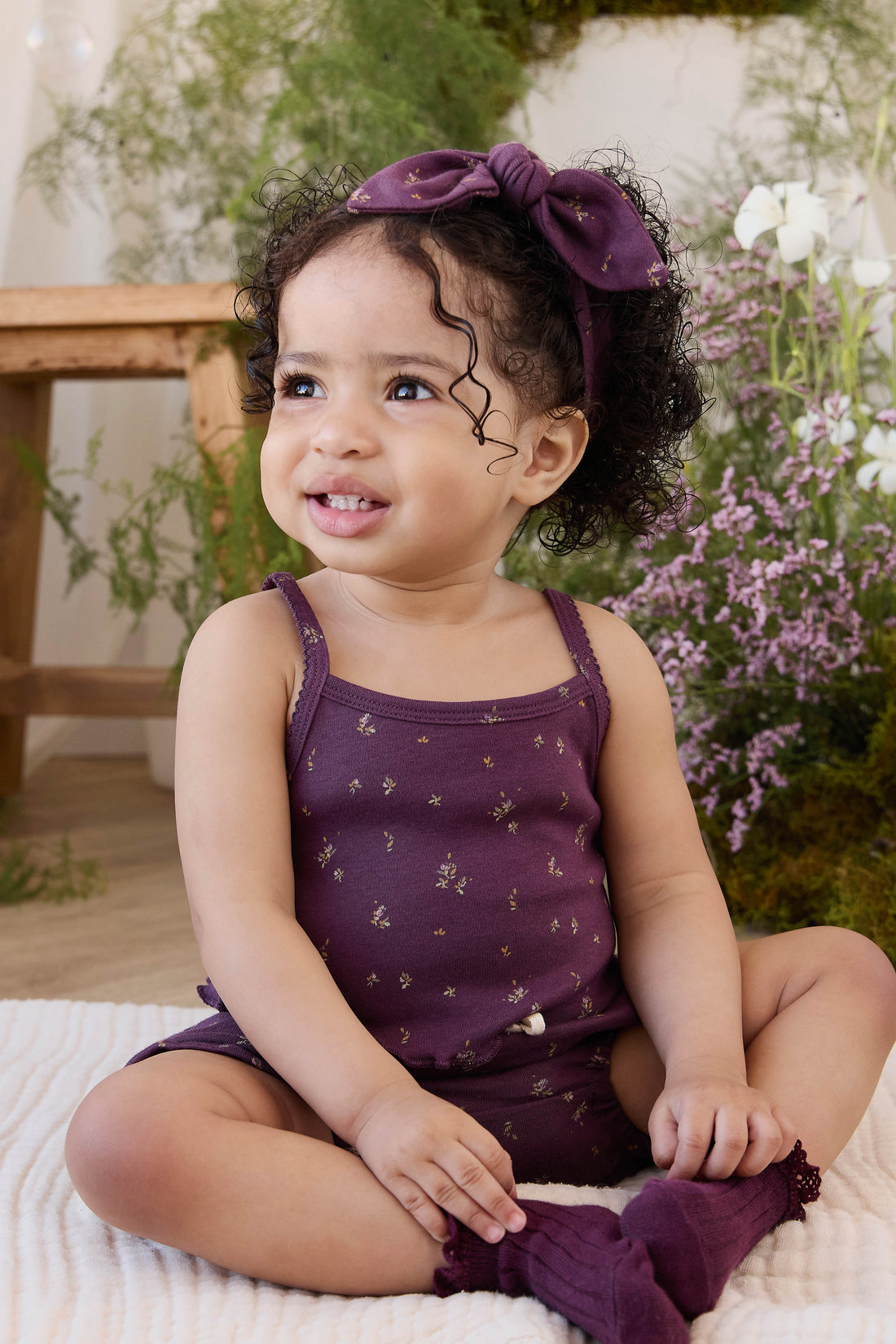 Organic Cotton Bebe Singlet - Dina Fig Childrens Singlet from Jamie Kay NZ