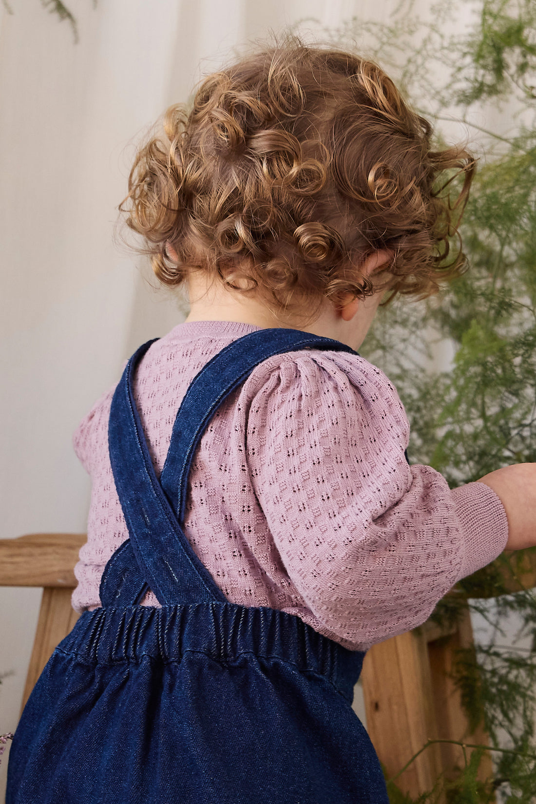 Maylah Overall - Deep Sea Denim Orchid Rose Childrens Overall from Jamie Kay NZ