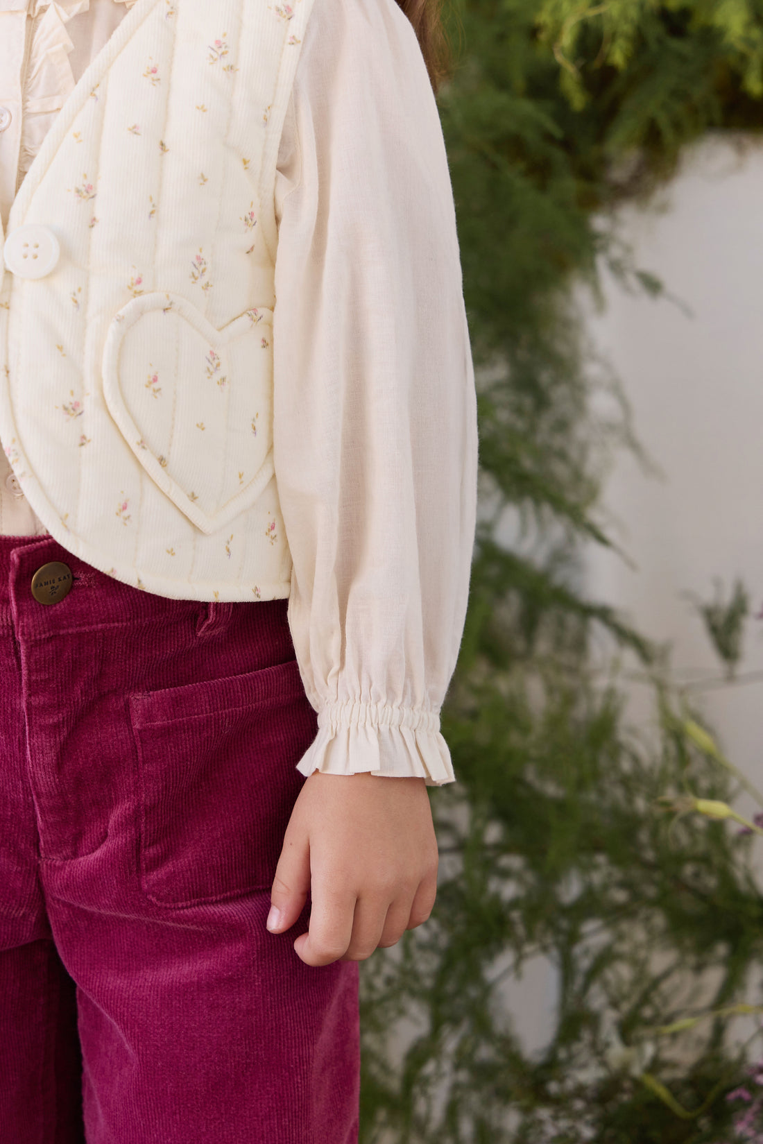 Organic Cotton Maylah Blouse - Vanilla Childrens Top from Jamie Kay NZ