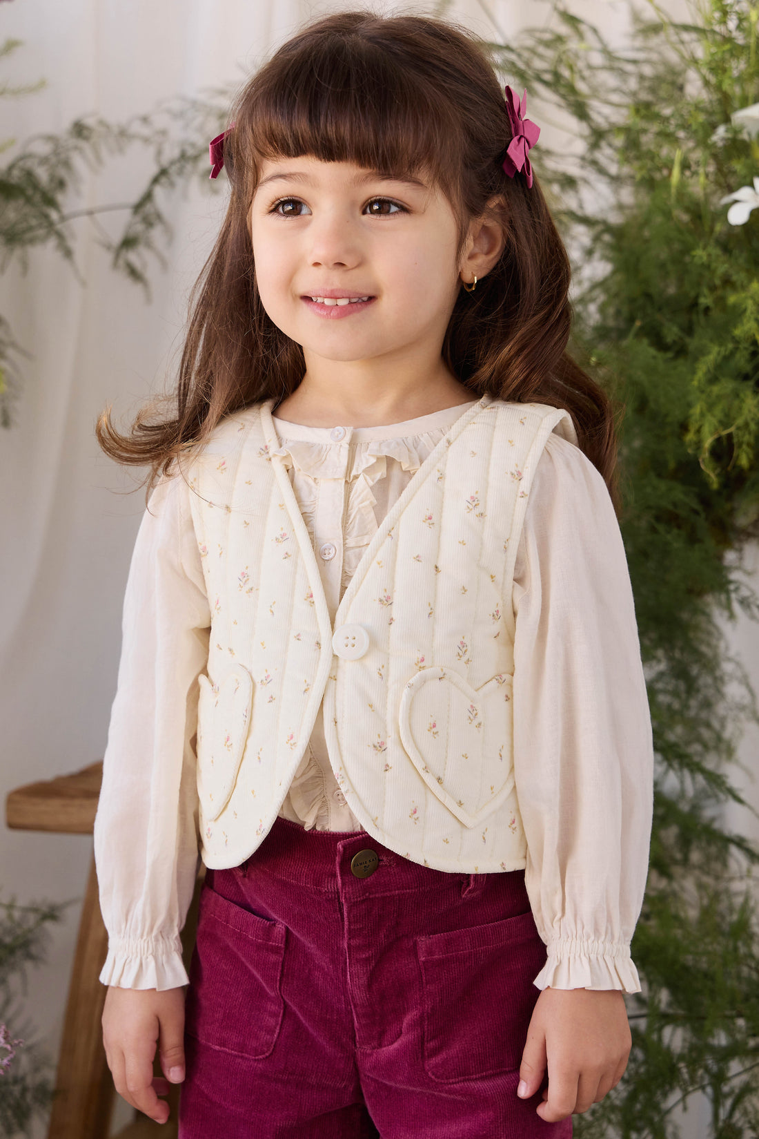 Organic Cotton Maylah Blouse - Vanilla Childrens Top from Jamie Kay NZ