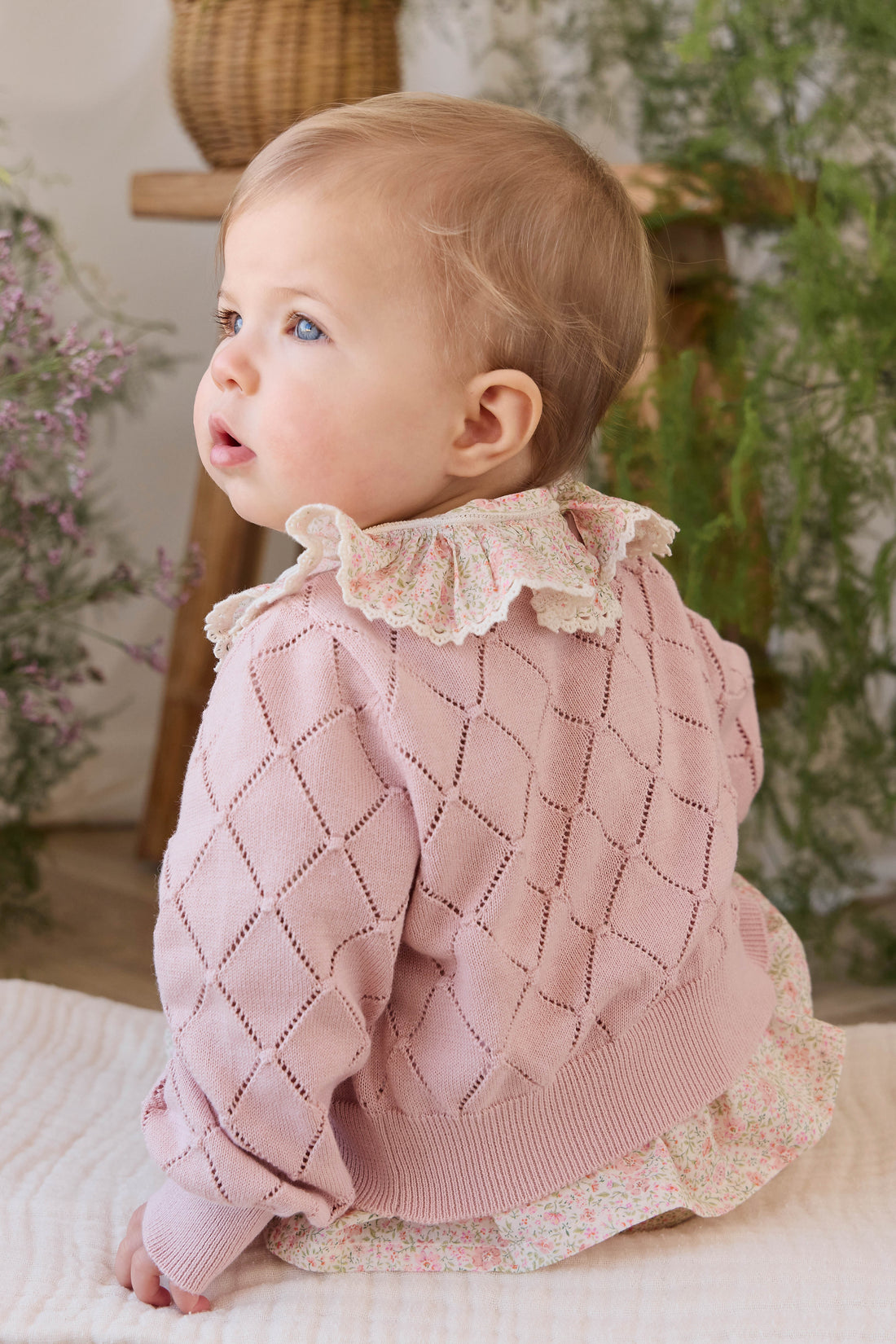 Lilah Cardigan - Shell Pink Childrens Cardigan from Jamie Kay NZ
