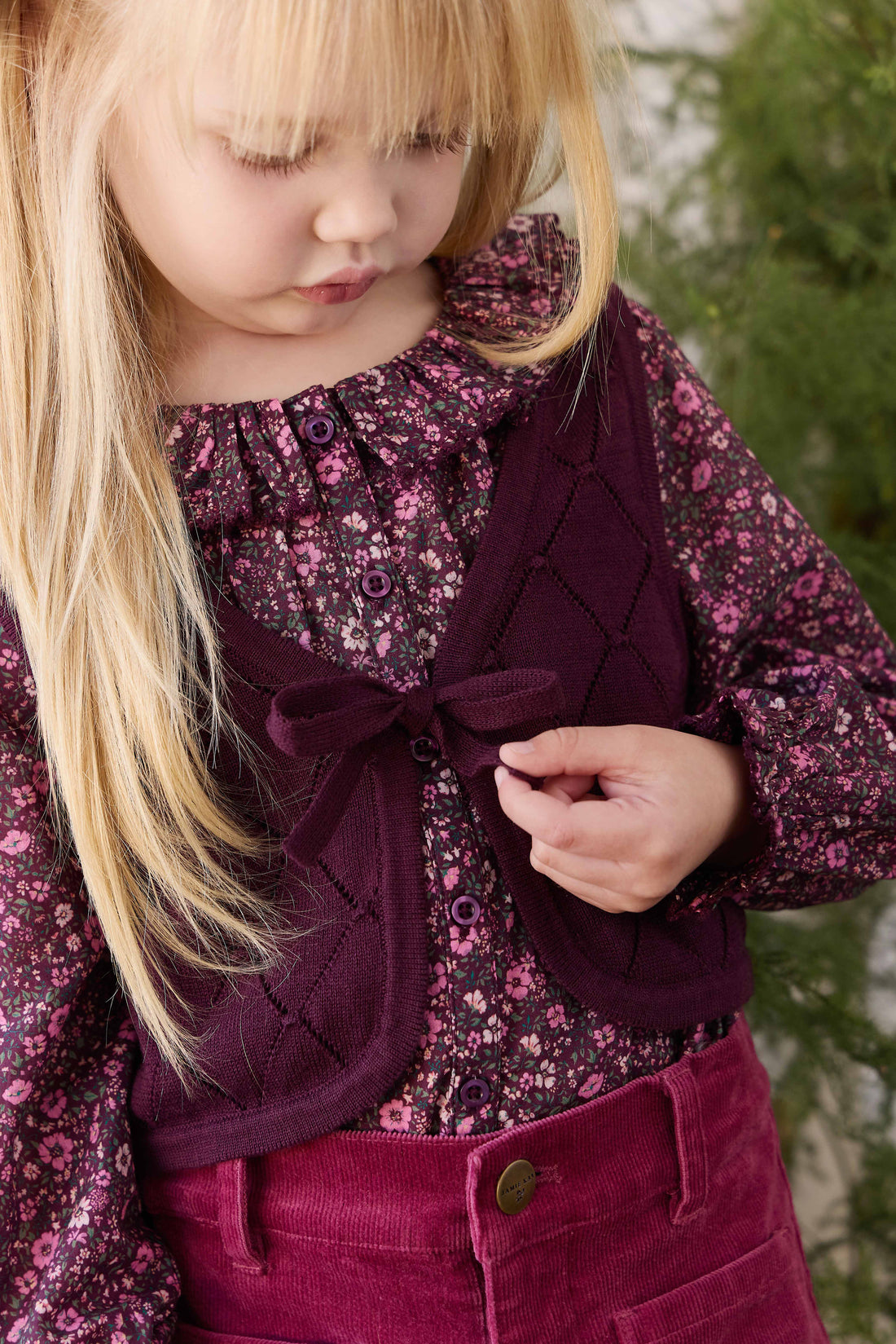Lilah Knitted Vest - Fig Childrens Vest from Jamie Kay NZ
