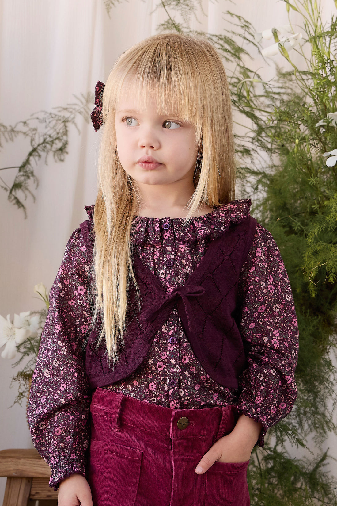 Lilah Knitted Vest - Fig Childrens Vest from Jamie Kay NZ