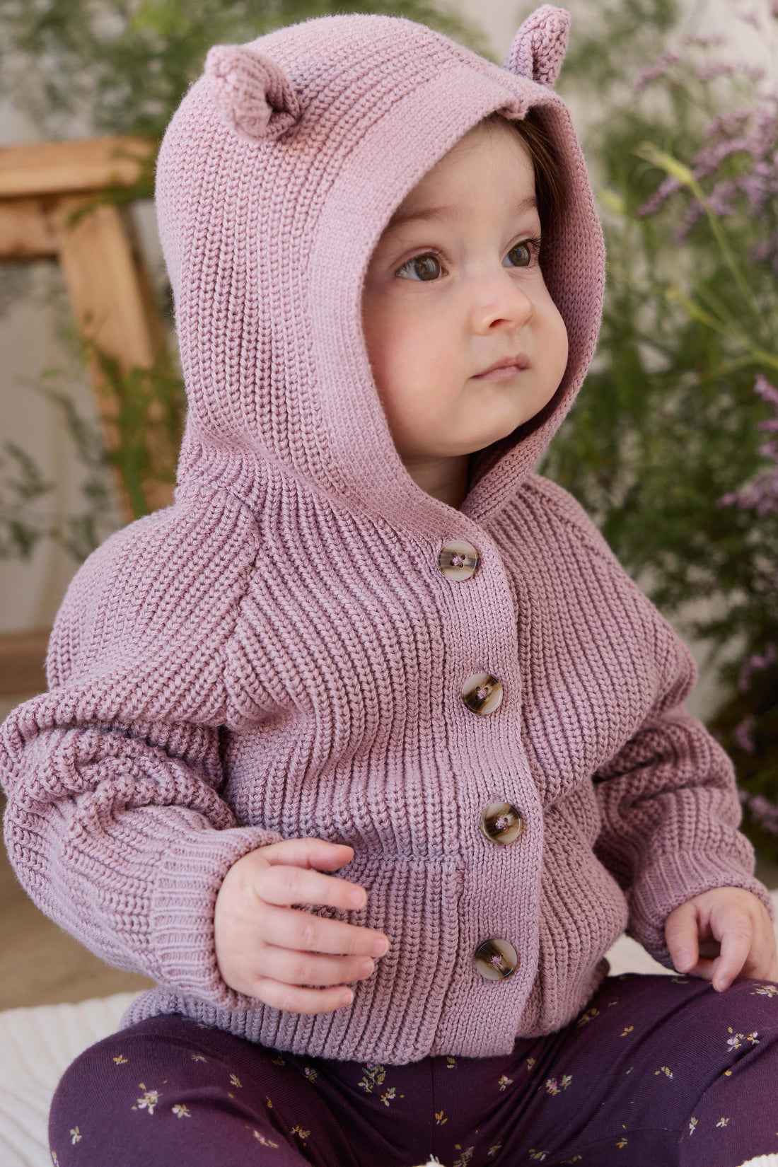 Bear Cardigan - Dreamy Pink Childrens Cardigan from Jamie Kay NZ